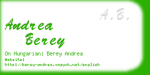 andrea berey business card